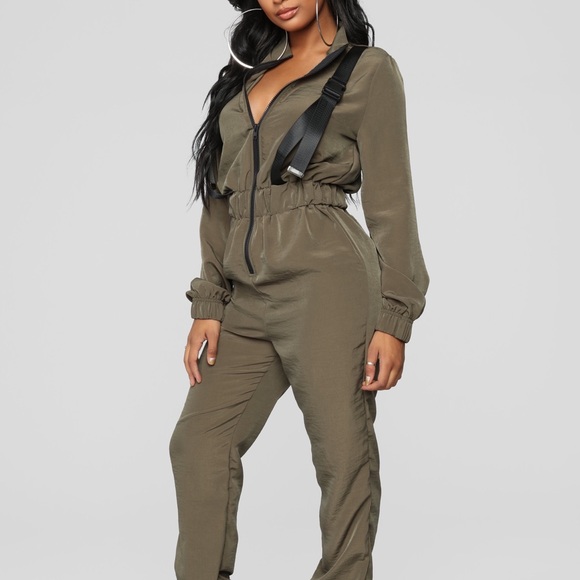 fashion nova army jumpsuit